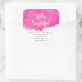 Sticker Carré Aquarelle rose Paint Splatter Hello Beautity (Sac)
