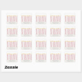 Sticker Carré Aquarelle rose pastel mignonne aux bougies d'anniv (Feuille)