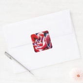 Sticker Carré Aquarelle rose roses d'art original (Enveloppe)