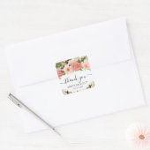 Sticker Carré Aquarelle rose Roses fleurs Mariage (Enveloppe)