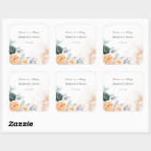 Sticker Carré Aquarelle Roses verts (Feuille)