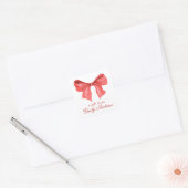 Sticker Carré Aquarelle rouge Bow (Enveloppe)