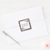 Sticker Carré Aquarelle rustique Mariage Floral Succulent (Enveloppe)