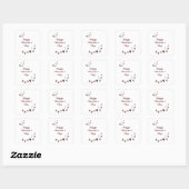 Sticker Carré Aquarelle Saint Valentin Coeurs (Feuille)