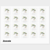 Sticker Carré Aquarelle simple minimale Adresse de l'arbre botan (Feuille)