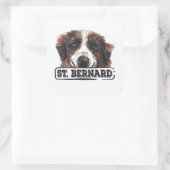 Sticker Carré Aquarelle St. Bernard (Sac)