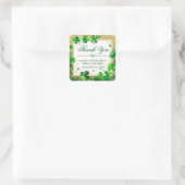 Sticker Carré Aquarelle Sweet sixteen Shamrock vert et or (Sac)