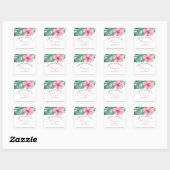 Sticker Carré Aquarelle Tropical Pink Flower Plaque (Feuille)
