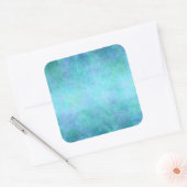 Sticker Carré Aquarelle turquoise bleue, violette, aqua et viole (Enveloppe)