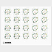 Sticker Carré Aquarelle verdure couronne, eucalyptus Mariage (Feuille)
