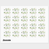 Sticker Carré Aquarelle Verdure Personnalisée Enregistrer La Dat (Feuille)