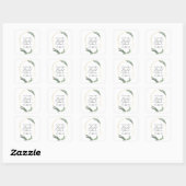 Sticker Carré aquarelle vert floral élégant douche nuptiale (Feuille)