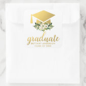 Sticker Carré Aquarelle verte dorée (Sac)