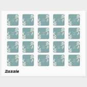 Sticker Carré Aquarelle verte dorée Mariage floral (Feuille)