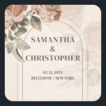 Sticker Carré Aquarelle vintage Terracotta roses sauge verdure<br><div class="desc">L'autocollant vintage roses en terre cuite et mariage vert sage combine des éléments floraux élégants et des tons terreux. Ce design est parfait pour ajouter une touche de romantisme et de sophistication aux invitations de mariage, cartes de remerciement, ou faveurs de fête. Les couleurs douces et les détails complexes créent...</div>