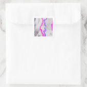 Sticker Carré Aquarelle violet et rose Abstrait (Sac)
