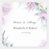Sticker Carré Aquarelle violet Roses (Devant)