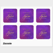 Sticker Carré Aquarelle violette étoilée (Feuille)