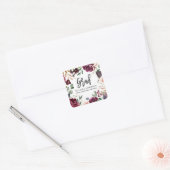 Sticker Carré Aquarelle violette graduation florale (Enveloppe)