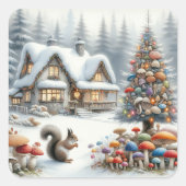 Sticker Carré Aquarelle Whimsical Enchanted (Devant)