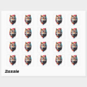 Sticker Carré Aquarelle Wolf Splatt Art Portrait Splash Encre (Feuille)