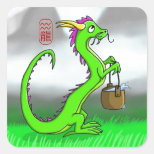 Sticker Carré Aquarius/Dragon