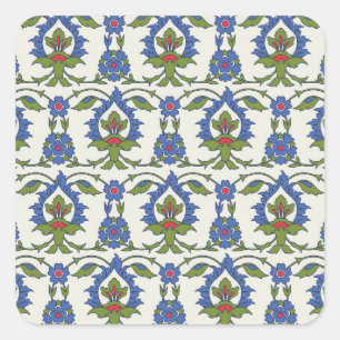 Sticker Carré Arabe Traditionnel : Carrelage Iznik sans couture.