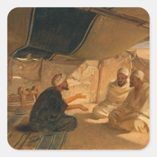 Sticker Carré Arabes dans le désert, 1871 (Devant)
