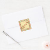 Sticker Carré Arabesque complexe, souvenir monogrammé (Enveloppe)
