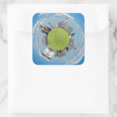 Sticker Carré Arad ville romania minuscule planète repères arc (Sac)