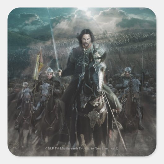 Sticker Carré Aragorn Leading on Horse (Devant)