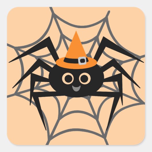 Sticker Carré Araignée d'Halloween en maillots et cadeaux Web (Devant)