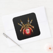 Sticker Carré Araignée en vapeur noire (Enveloppe)