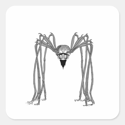 Sticker Carré araignée . noir et blanc (Devant)