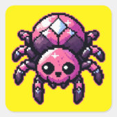 Sticker Carré Araignée Pixel mignonne (Devant)