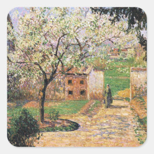 Sticker Carré Arbre à prune, Eragny Camille Pissarro