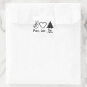 Sticker Carré Arbre de l'amour de la paix Noël (Sac)