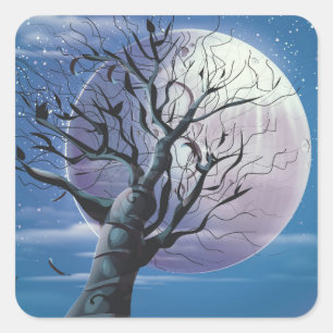 Sticker Carré Arbre de Lune
