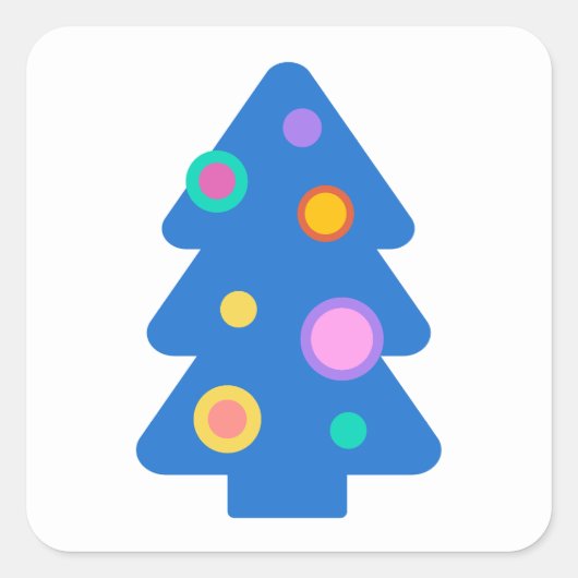 Sticker Carré Arbre de Noël (Devant)