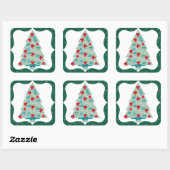 Sticker Carré Arbre de Noël (Feuille)