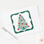 Sticker Carré Arbre de Noël (Enveloppe)