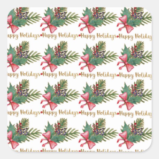 Sticker Carré Arbre de Noël (Devant)