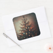Sticker Carré Arbre de Noël avec Vibes Boho modernes (Enveloppe)