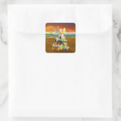 Sticker Carré Arbre de Noël de Kayak - Tropical (Sac)