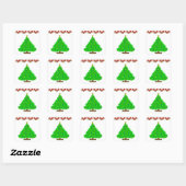 Sticker Carré Arbre de Noël étoile (Feuille)