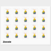 Sticker Carré Arbre de Noël fun (Feuille)