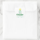 Sticker Carré Arbre de Noël Mot Art de Fête (Sac)