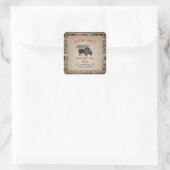 Sticker Carré Arbre de Noël Père Noël Bison Burlap (Sac)