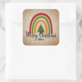 Sticker Carré Arbre de Noël Rainbow moderne 20xx Ajouter année (Sac)
