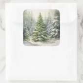 Sticker Carré Arbre de Noël rustique (Sac)